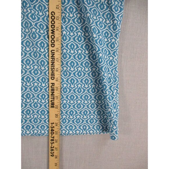 Croft & Barrow Womens Stretch Blouse Blue White Geometric Print 2X - Picture 4 of 7